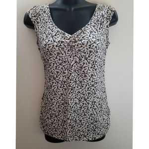 Wet Seal Black White Key Pattern Knit Top size S